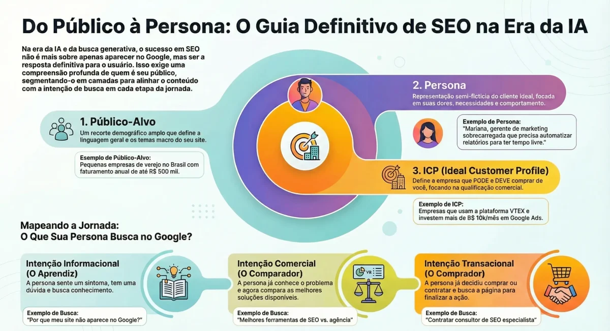 Infográfico sobre mapeamento do Público-alvo e sua importância para o SEO.