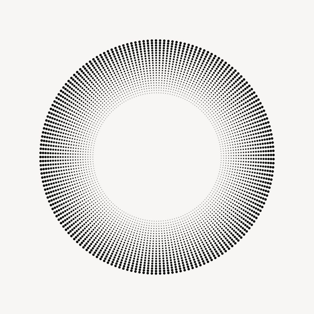 Abstract sphere drawing, black and